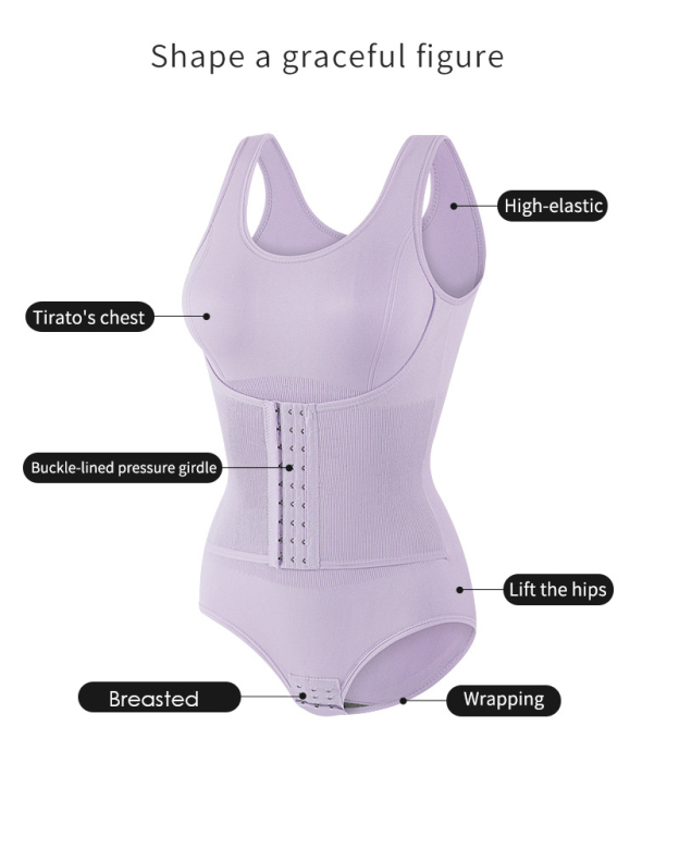 2 in 1 Seamless Double Tummy Control Corset Bodysuit Scoop Neck Tank Top Shapewear-Curvy-Faja