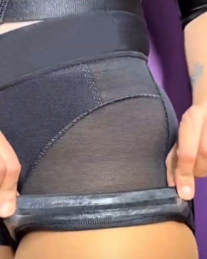 Sheer Mesh Butt Ehancing Shaper Shorts-Curvy-Faja