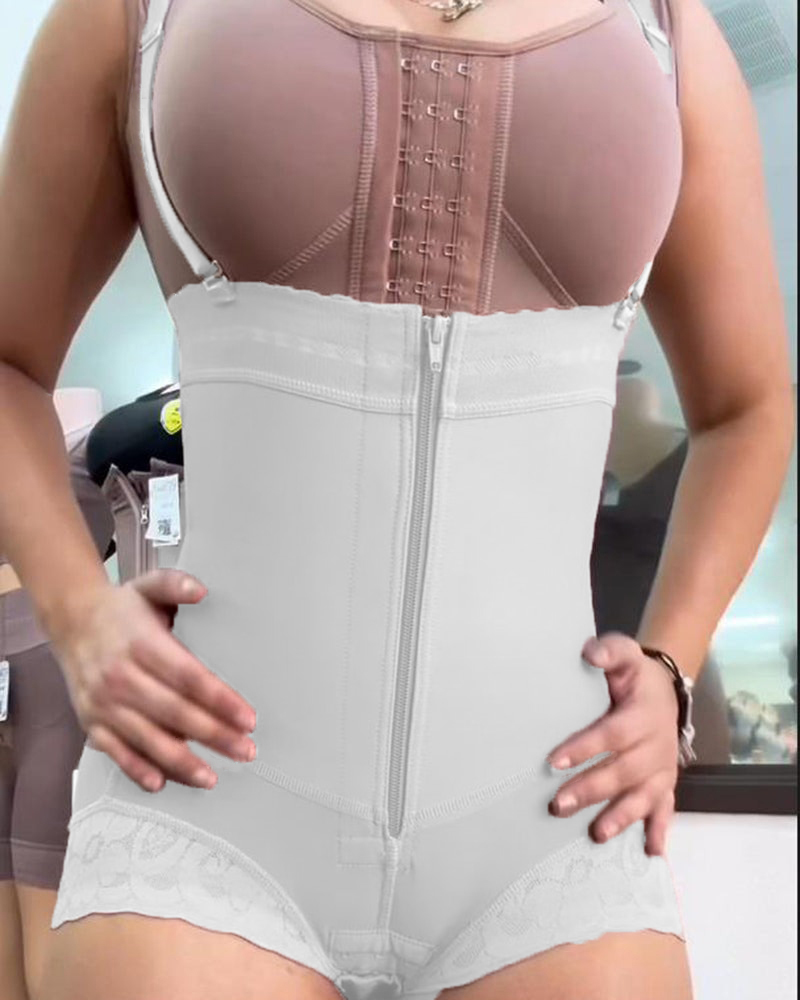 Button-zip Shapewear-Curvy-Faja