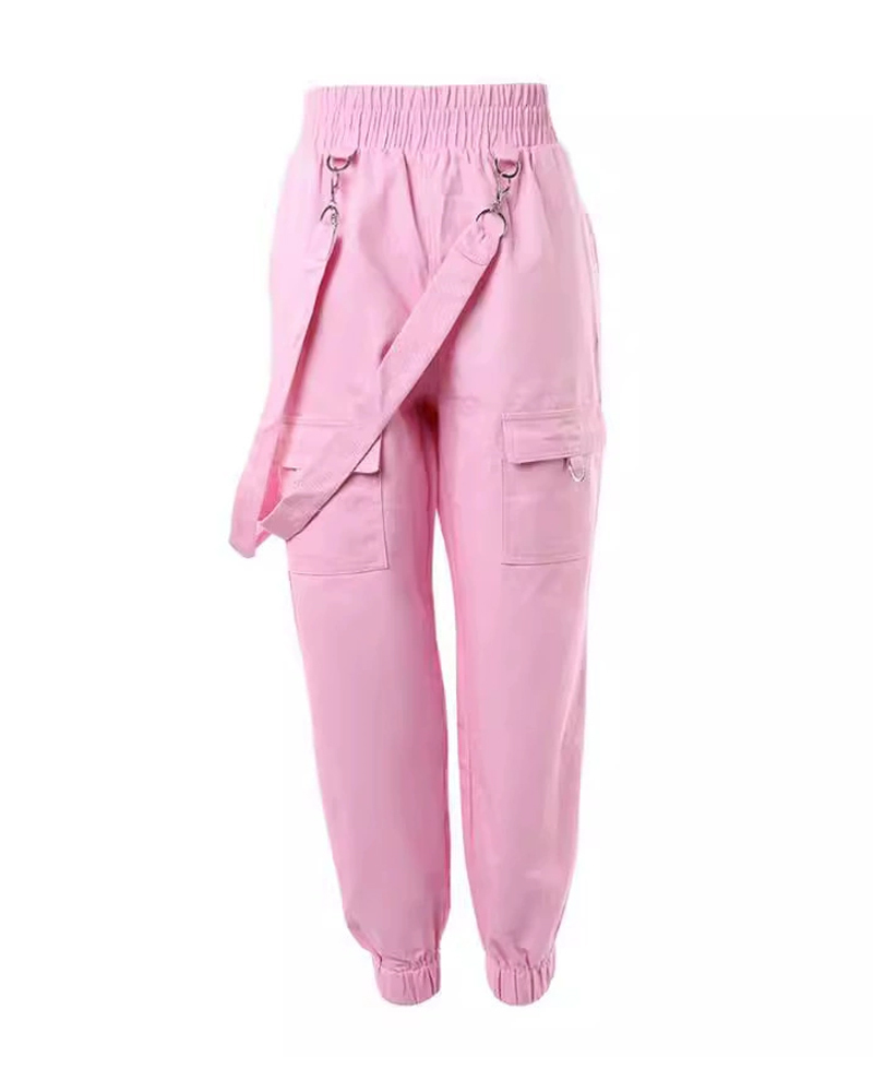 Slimming Elastic Strap Casual Pants-Curvy-Faja