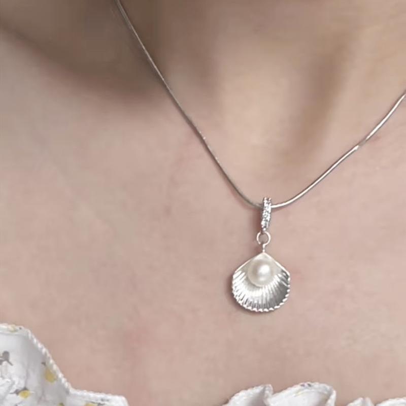 Simple Fashion Shell Imitation Pearl Stacking Necklace-Curvy-Faja