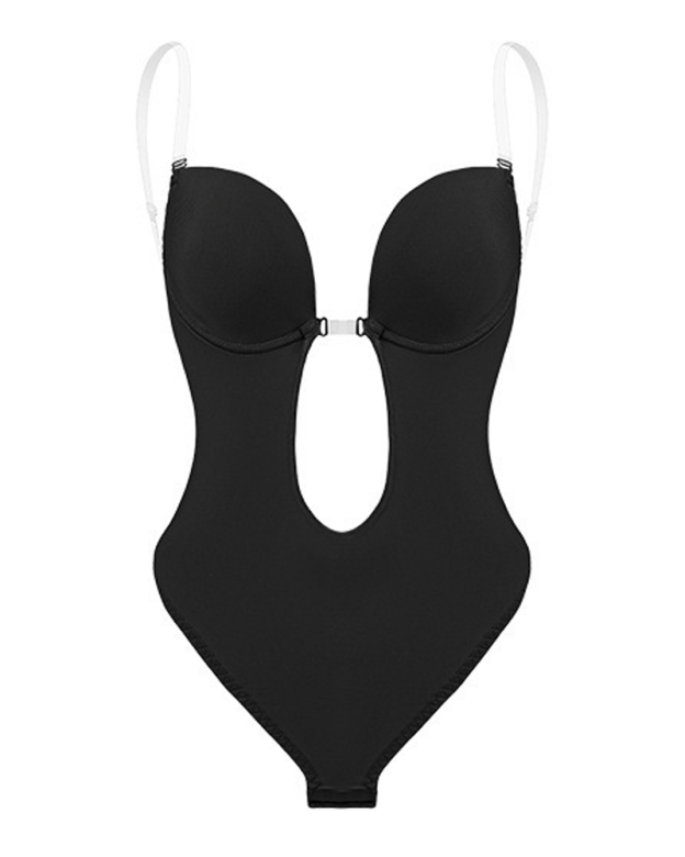 Invisible Shoulder Strap Push-Up Bodysuit