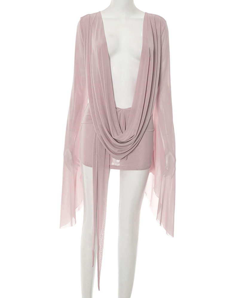 Sexy Mesh Bodycon Backless Dress