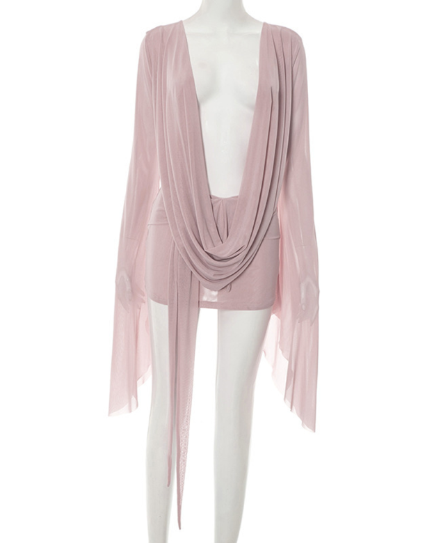 Sexy Mesh Bodycon Backless Dress