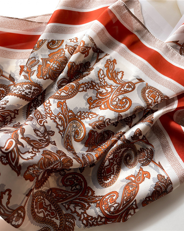 Vintage Cashew Paisley Square Scarf-Curvy-Faja