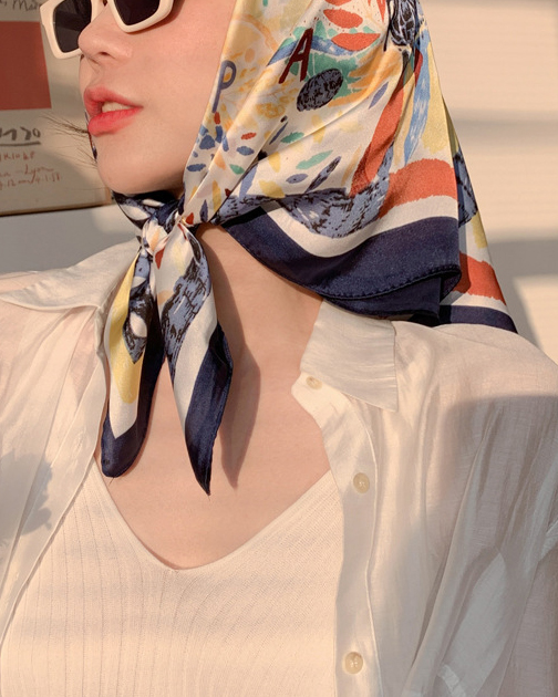 Retro French Silk Scarf Headband-Curvy-Faja