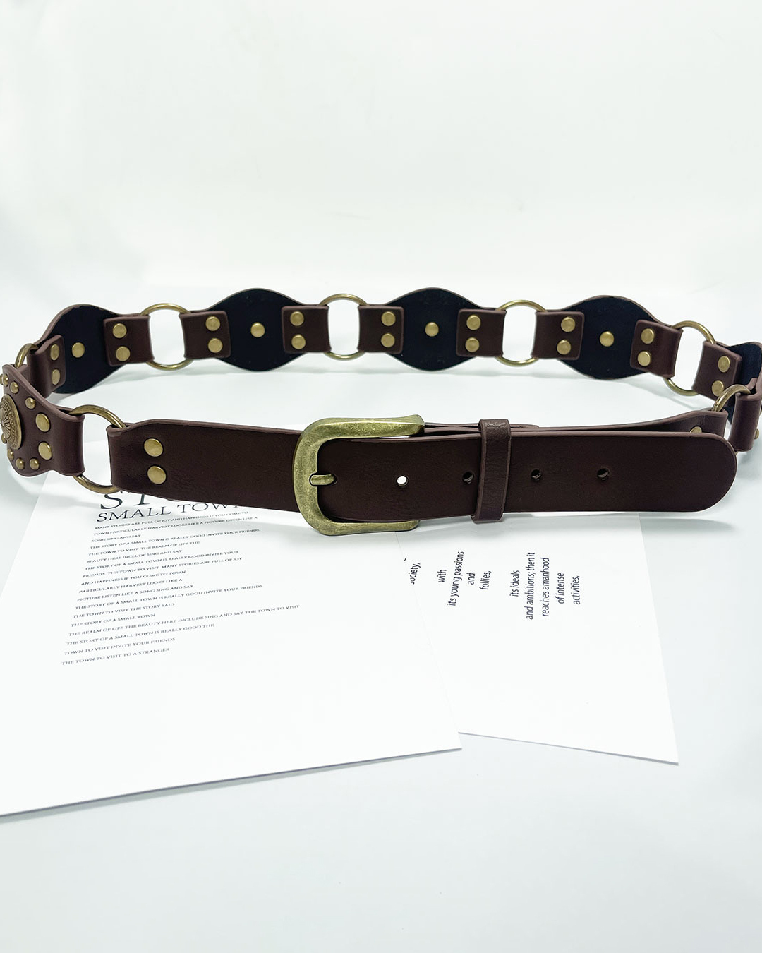 Retro Rivet Eyelet Stitching Punk Wide Belt-Curvy-Faja