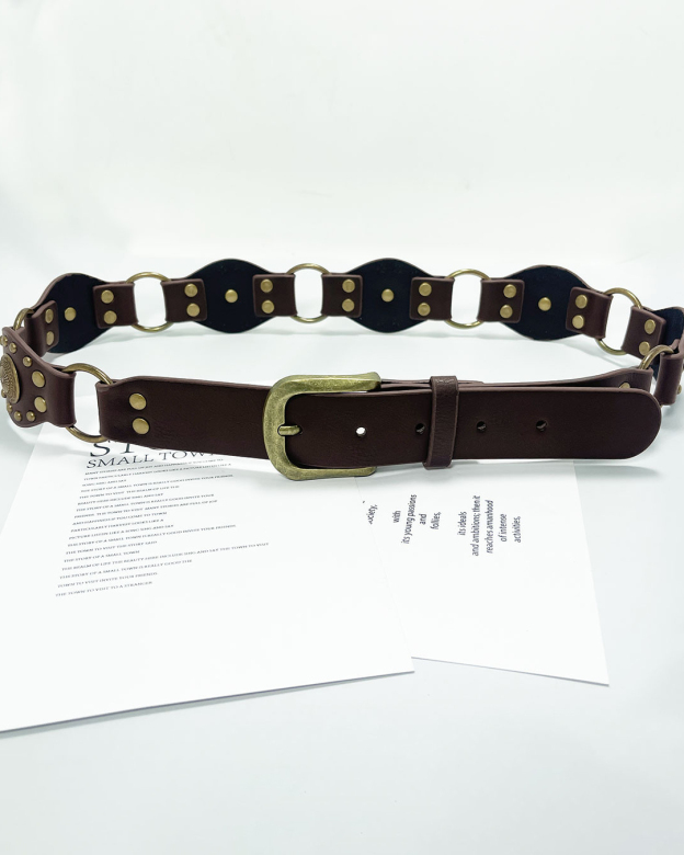 Retro Rivet Eyelet Stitching Punk Wide Belt-Curvy-Faja