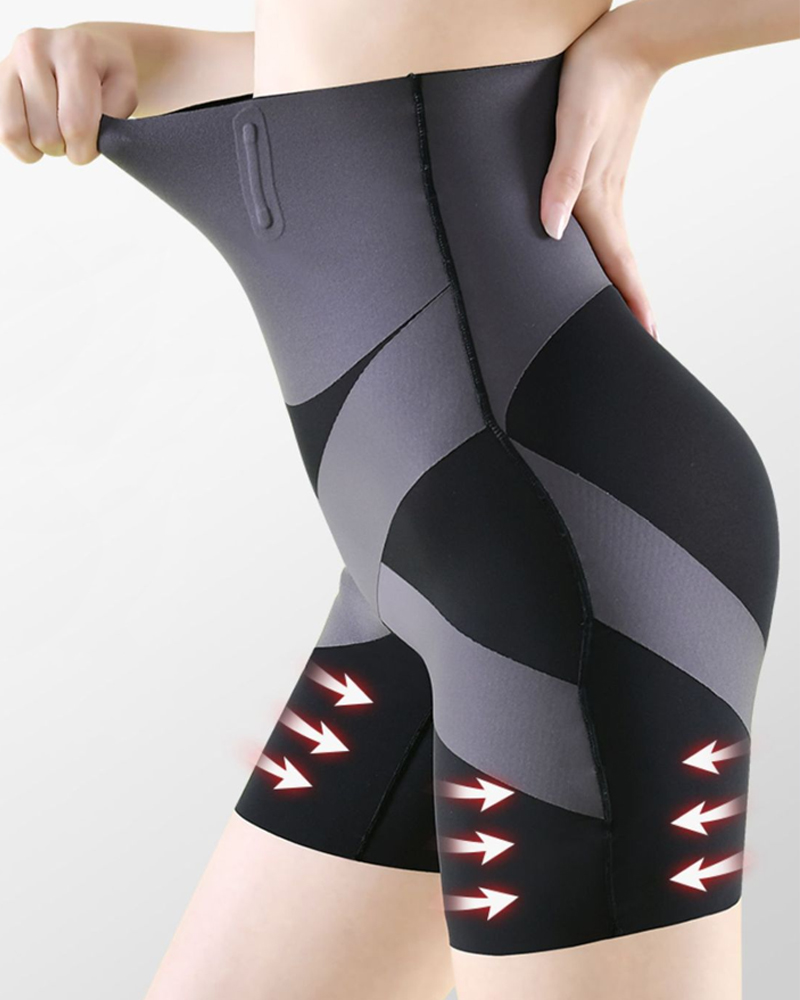 Cross Hip Lifting High Waist Tummy Control Fat Burning Shorts-Curvy-Faja