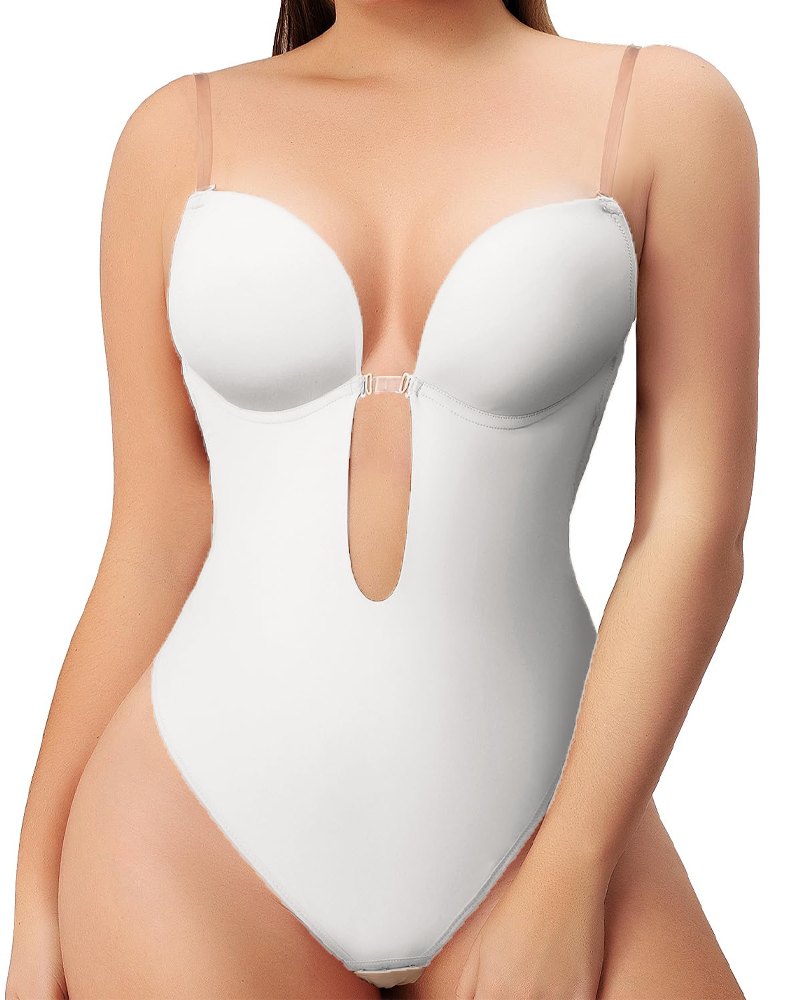Invisible Shoulder Strap Push-Up Bodysuit