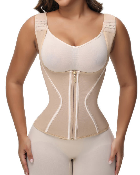 Women's Double Compression Bone Waist Trainer Tummy Control Postpartum