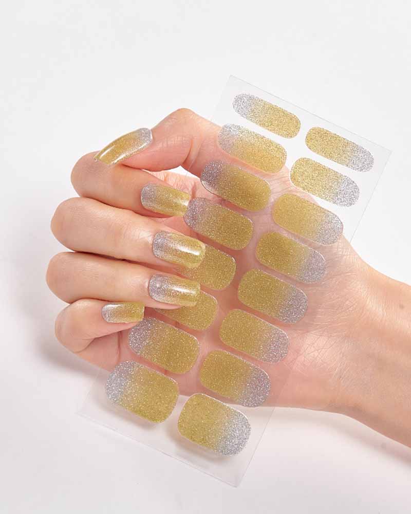 Gradient Glitter Nail Sticker-Curvy-Faja