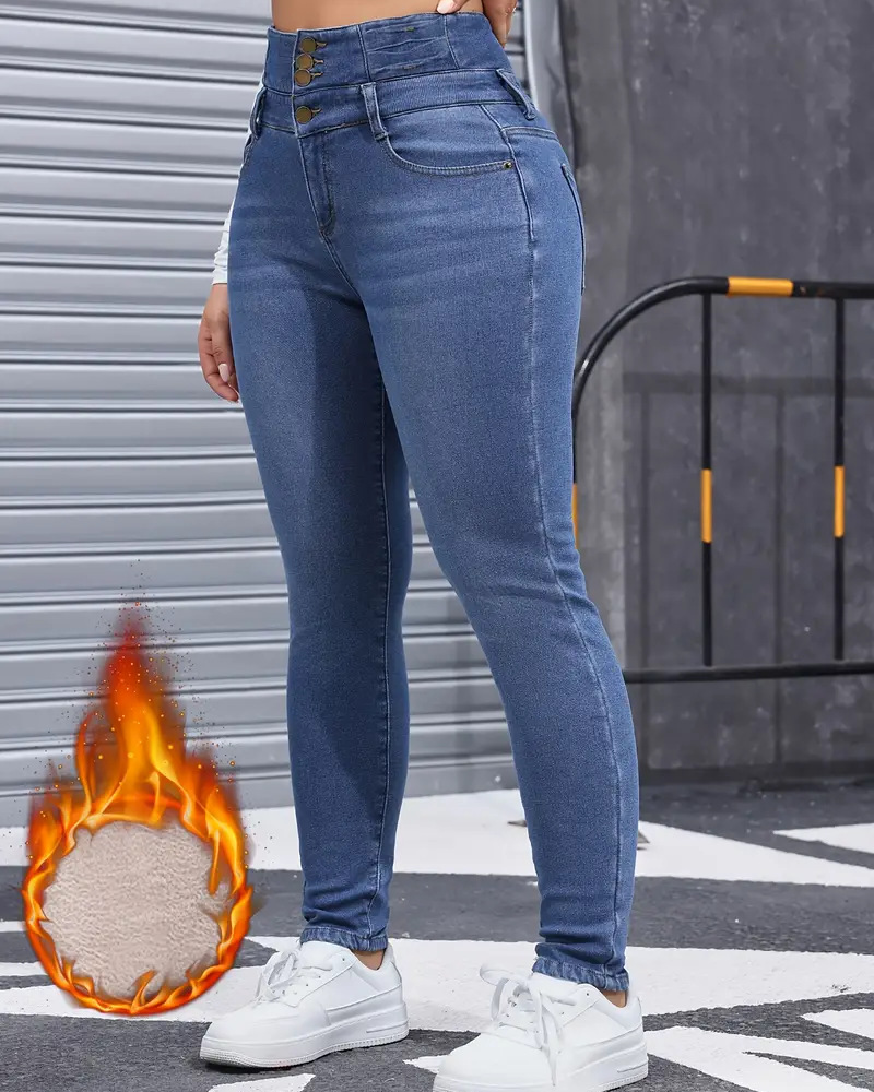 Fleece-Lined Stretch Skinny Jeans