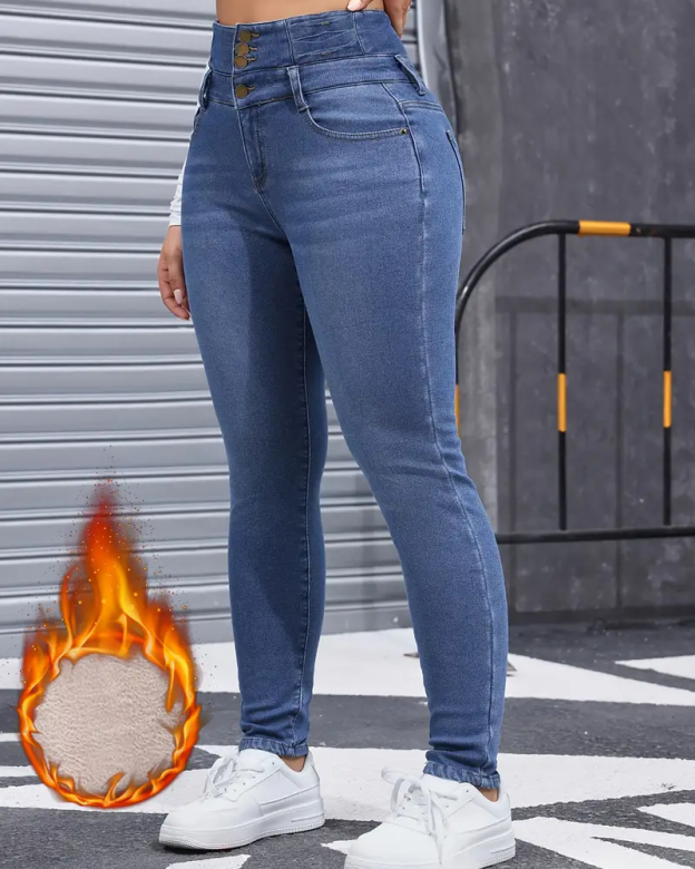Fleece-Lined Stretch Skinny Jeans