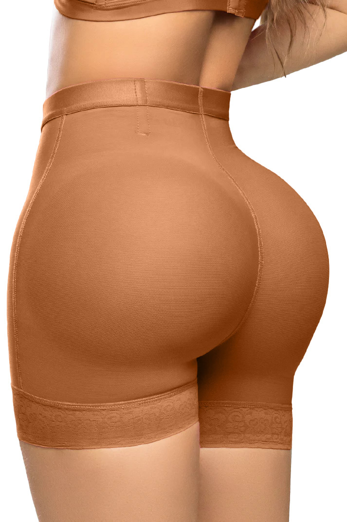 High Waist Lace Trim Butt Sculpting Short