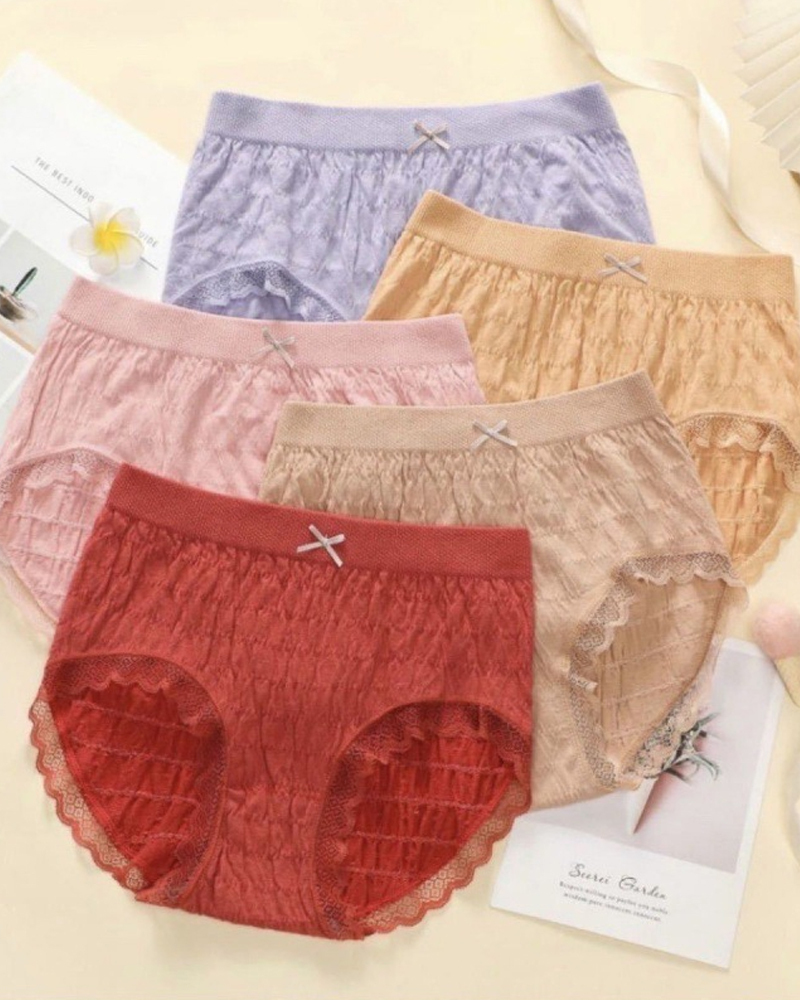 5-Pack Bubble Modal Mid-Rise Briefs-Curvy-Faja