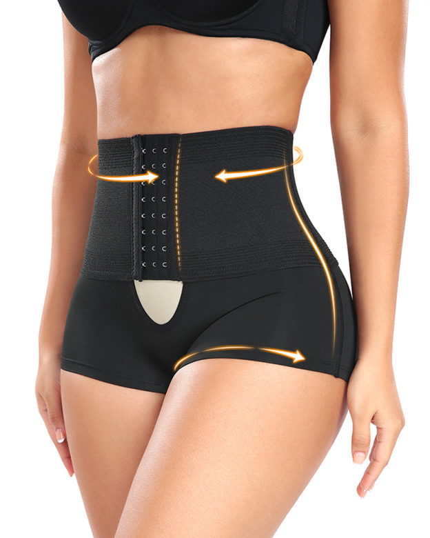 Adjustable High Waisted Shorts-Curvy-Faja