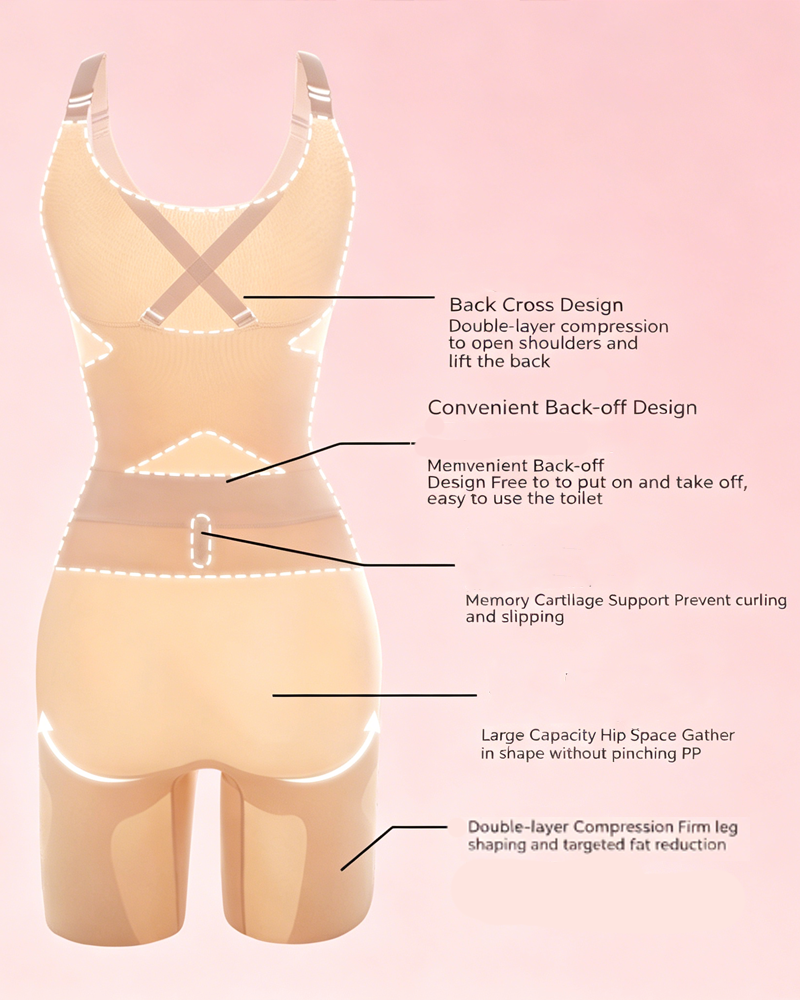 High Compression Tummy Butt Lifting Back-Open One-Piece Shaping Bodysuit（Pre-Sale）