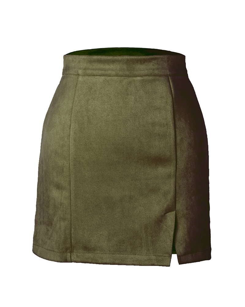 Autumn And Winter Suede Hip Skirt-Curvy-Faja