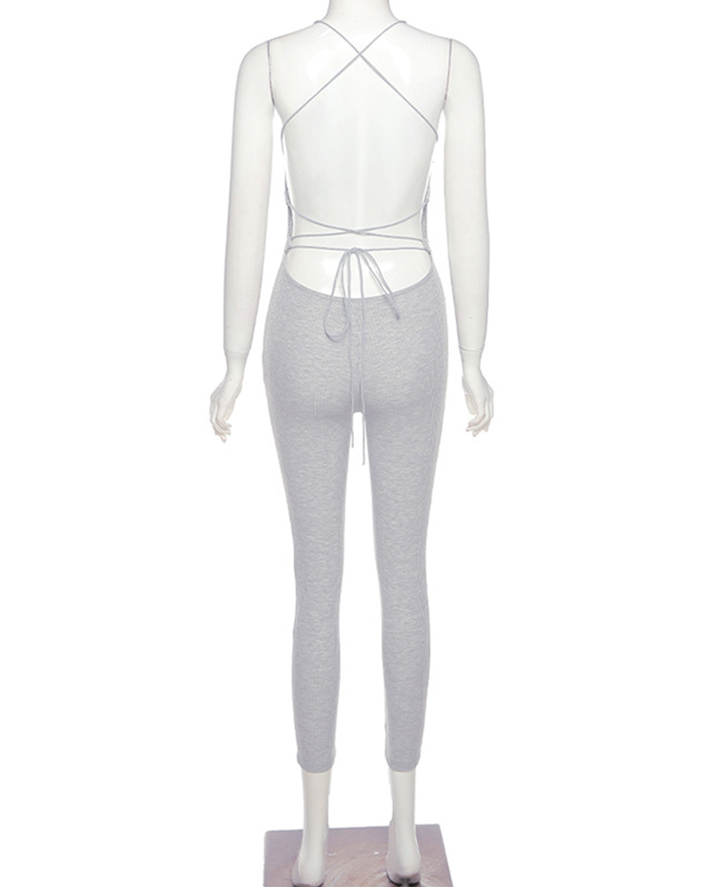 Beautiful Back Suspender Jumpsuit