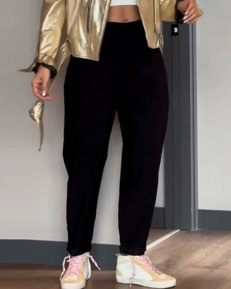 Loose Casual Carrot Pants Harem Pants-Curvy-Faja