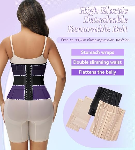 Waist Trainer for Women Tummy Control Workout Girdle Corset Waist Cincher-Curvy-Faja