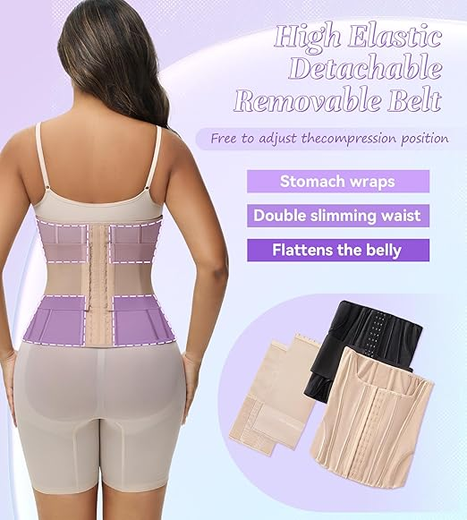 Waist Trainer for Women Tummy Control Workout Girdle Corset Waist Cincher-Curvy-Faja