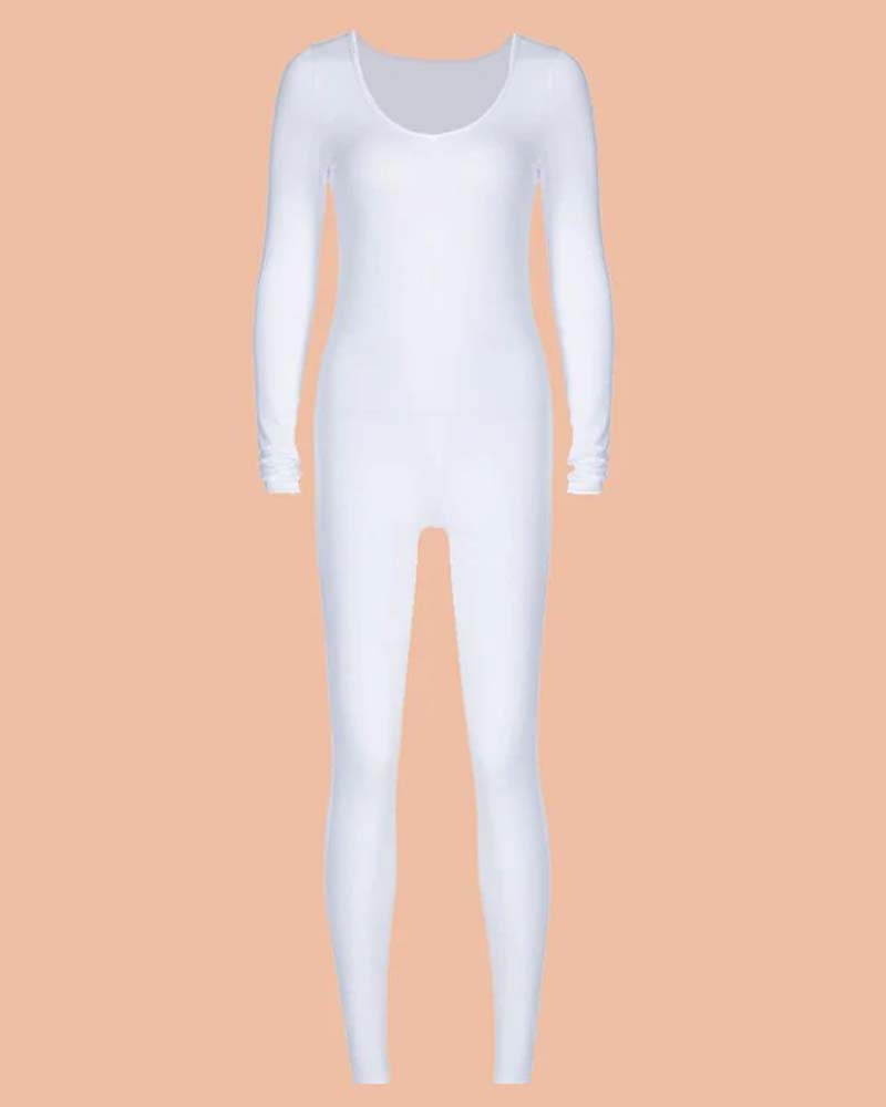 Low-Cut, Long-Sleeved Bodybuilding Jumpsuit