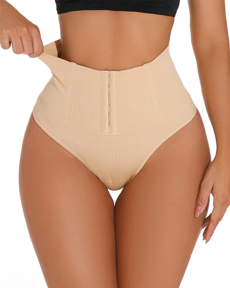 High Waist Seamless Single Breasted Shaping Thong