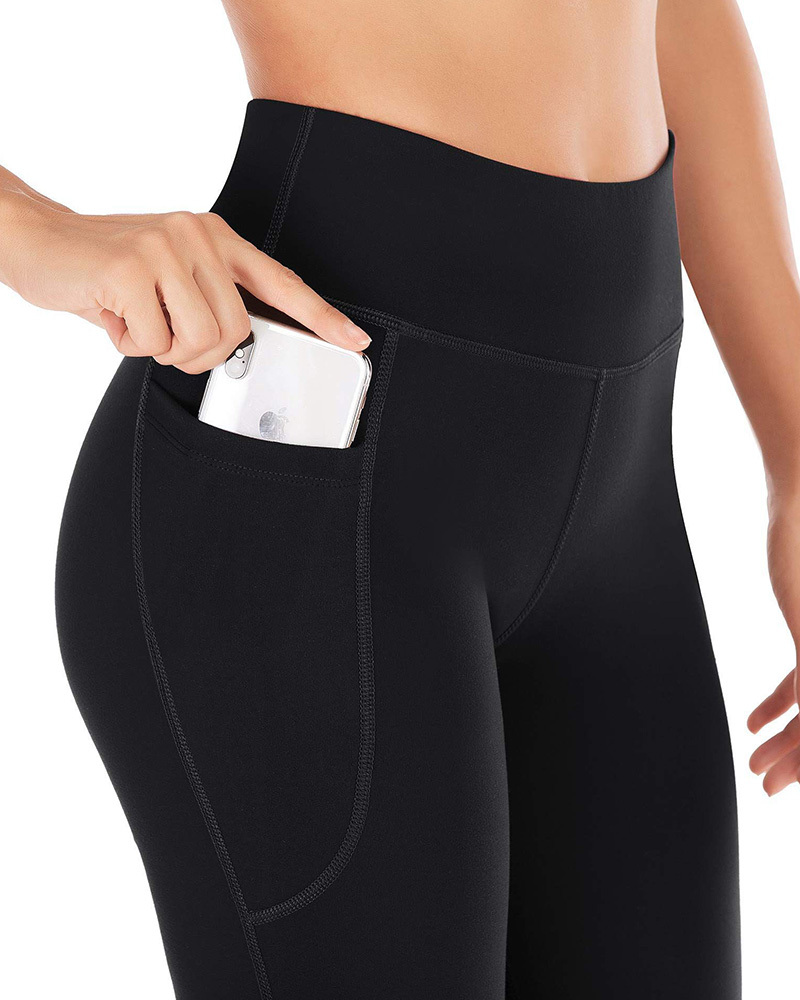 High Waisted Elastic Tummy Control Flared Yoga Pants