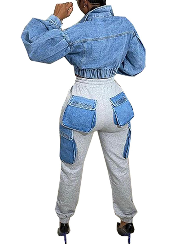 Street Style Big Pocket High Waist Workwear Pants-Curvy-Faja