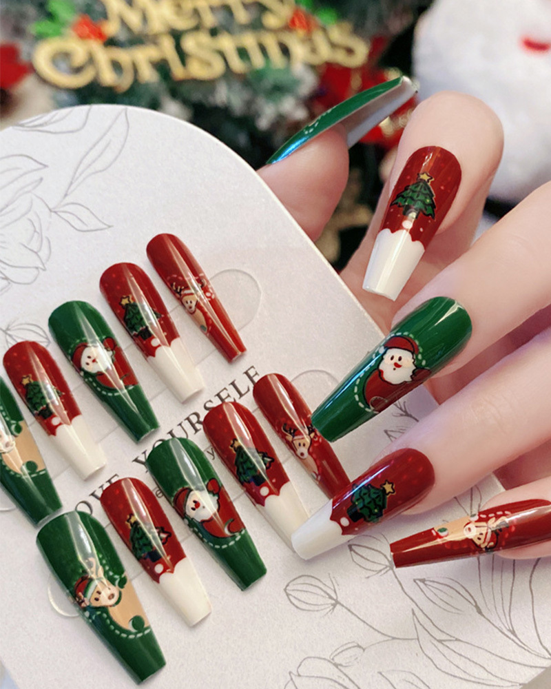 Christmas Snow Deer Elk Detachable Nail Art-Curvy-Faja