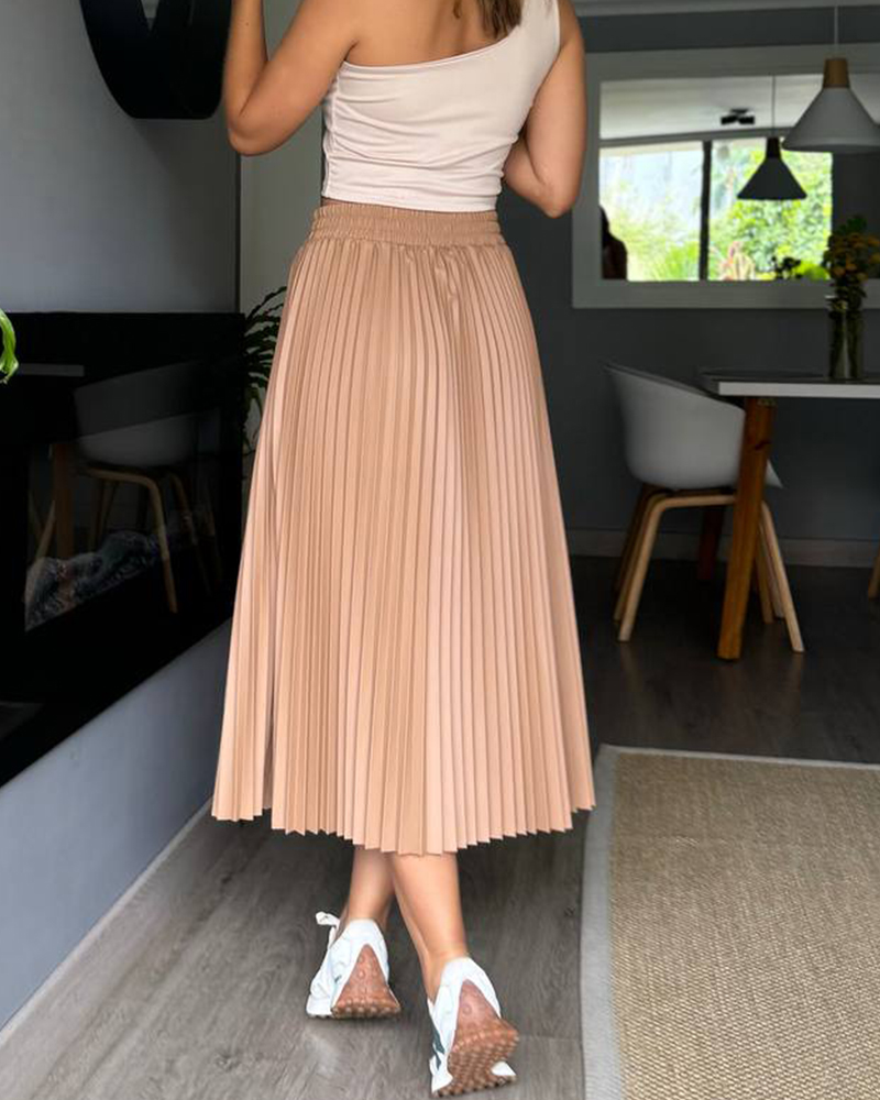 Autumn And Winter Slim Pleated Skirt-Curvy-Faja