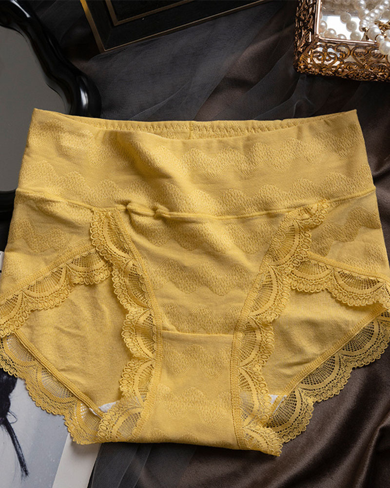 Anti-Bacterial Crotch Mid-Waist-Tuck Lace Panties