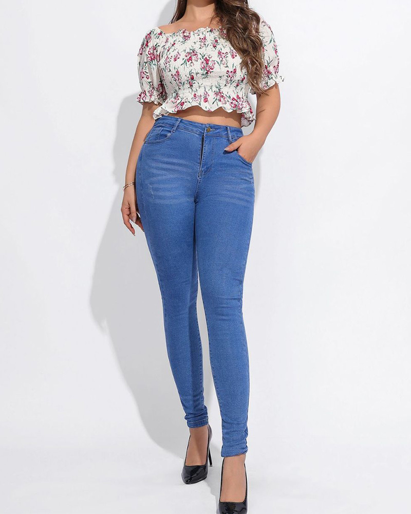 Casual Tight Height Waisted Jeans