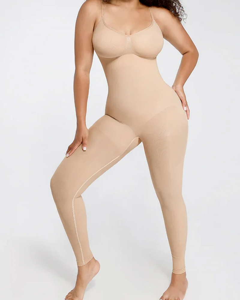 Seamless Breast Support Waist and Abdomen Shaping Mid Thigh Body Shaper-Curvy-Faja