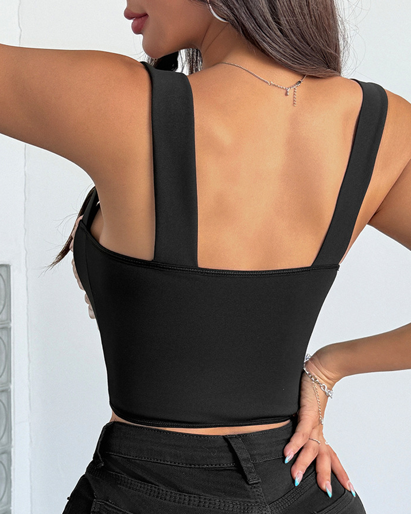 Sexy Mesh See-Through Patchwork Camisole Top