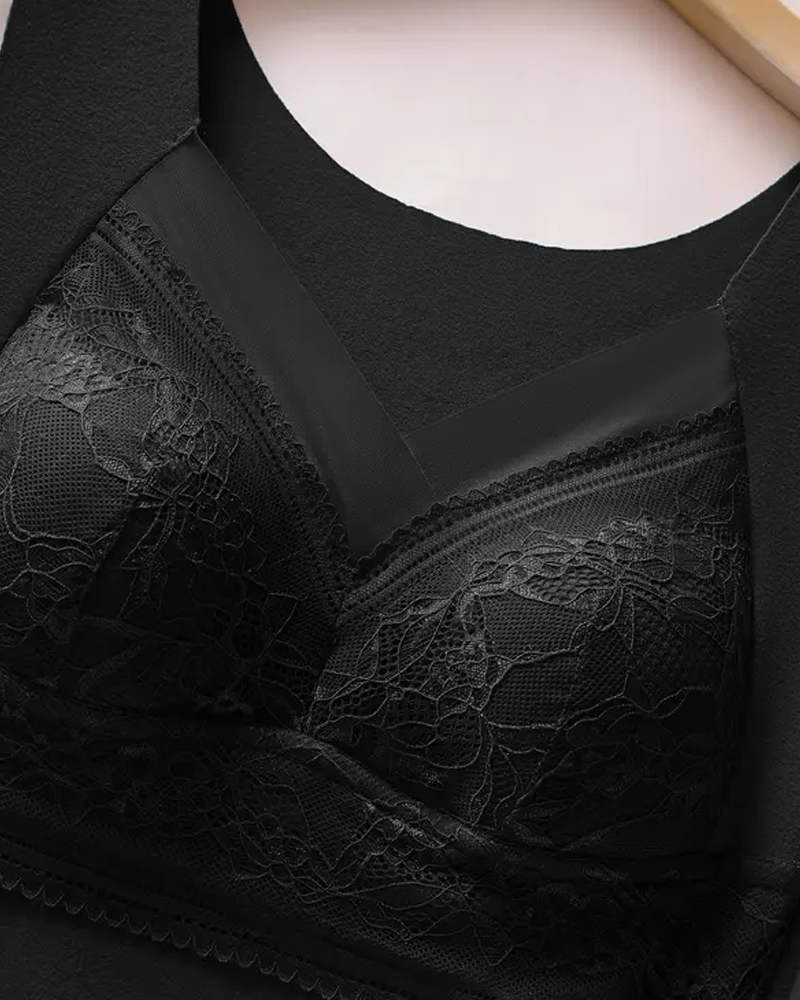 Women's Autumn/Winter V-Neck Velvet Lace Thermal Underwear