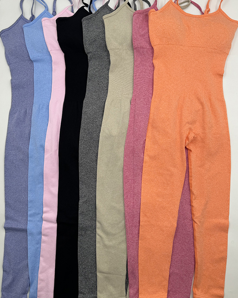 Seamless One-Piece High-Elastic Yoga Butt Lifting Fitness Jumpsuit