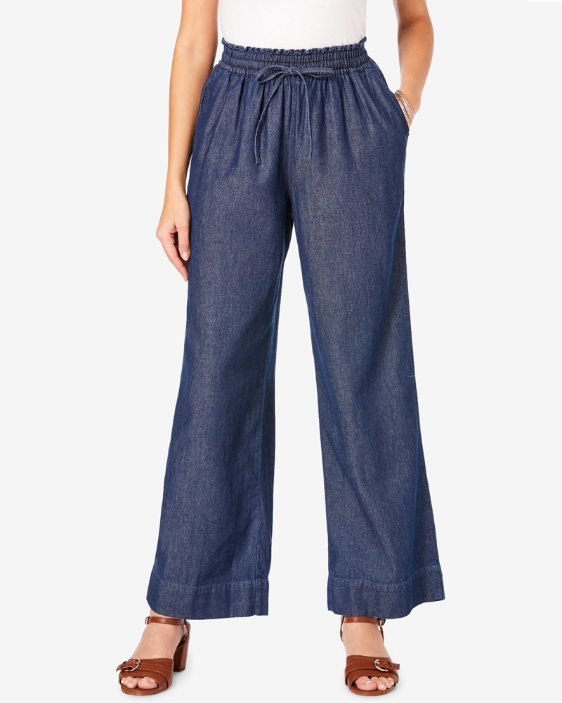 Loose And Flowy Tencel Casual Jeans-Curvy-Faja