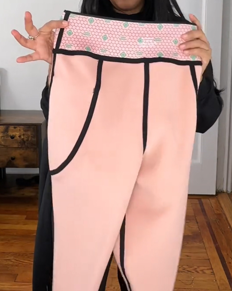 High-Waisted Tummy-Controlling Warm Sports Leggings-Curvy-Faja