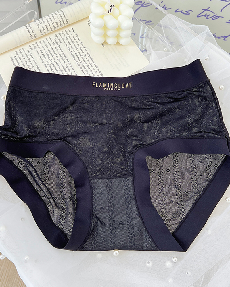 Sexy Lace Printed Cotton Antibacterial Crotch Briefs