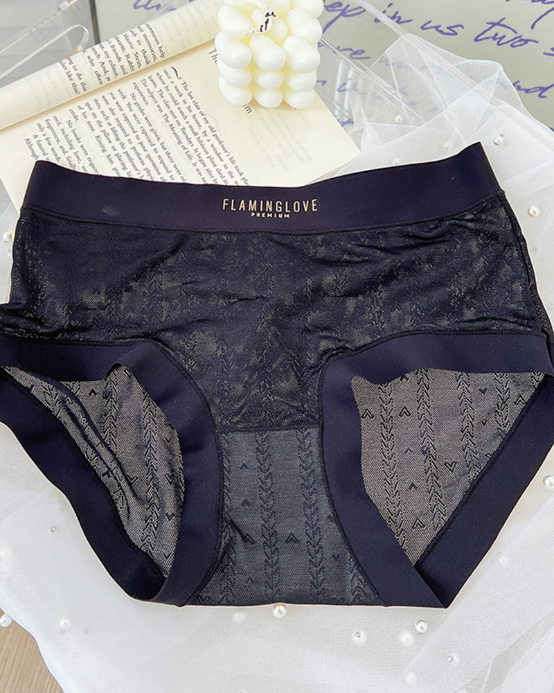 Sexy Lace Printed Cotton Antibacterial Crotch Briefs