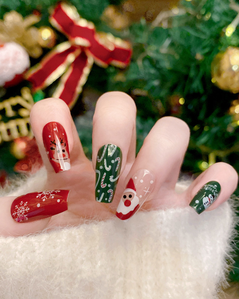 Christmas Cartoon Cute Wearing Nails-Curvy-Faja