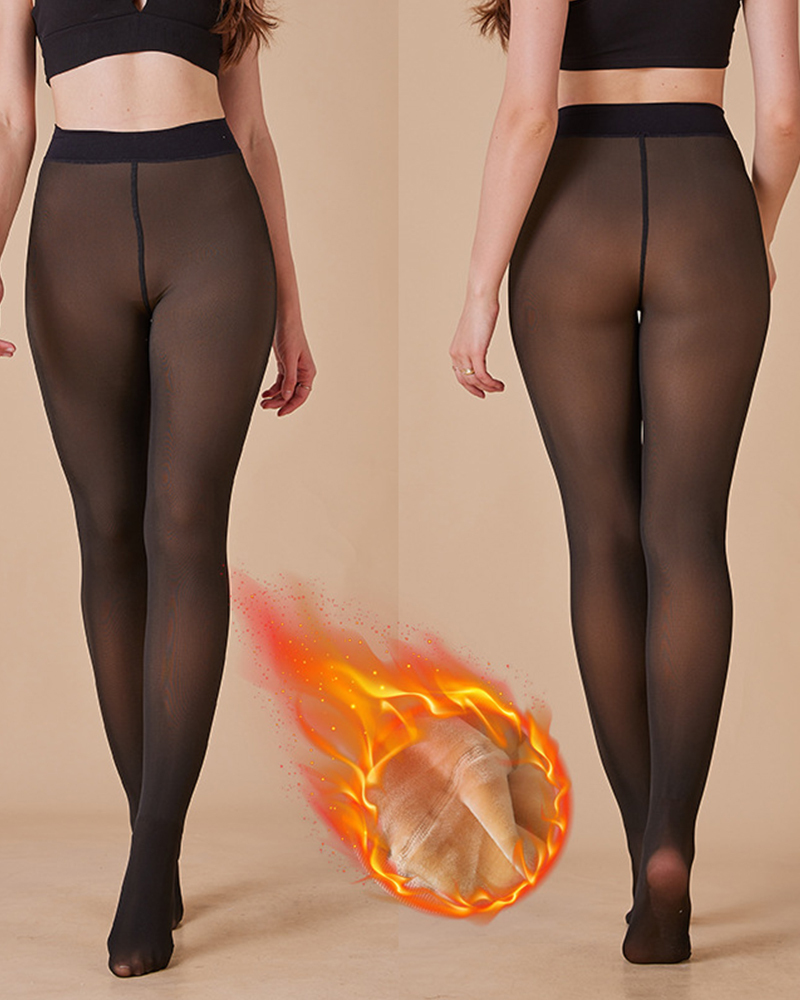 Crotch Fleece Leggings-Curvy-Faja