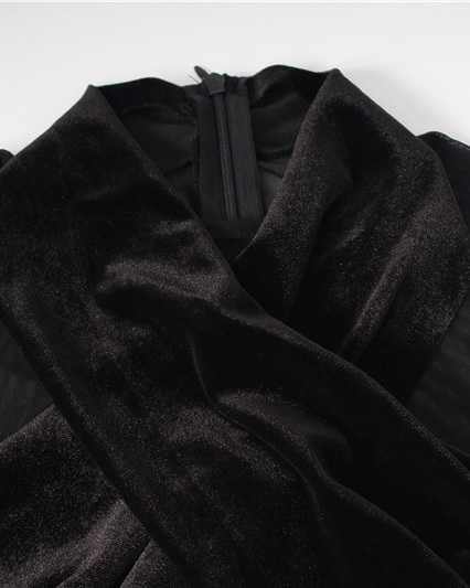 Cross-Cut Tight Long-Sleeved Jumpsuit-Curvy-Faja