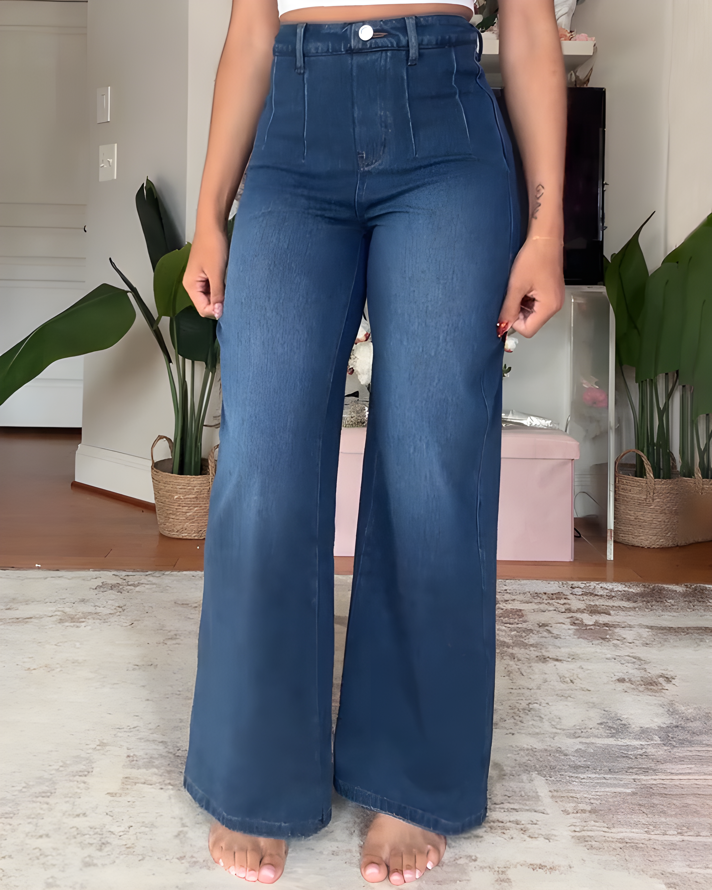 Women's High-Elastic High-Waist Wide-Leg Pants-Curvy-Faja