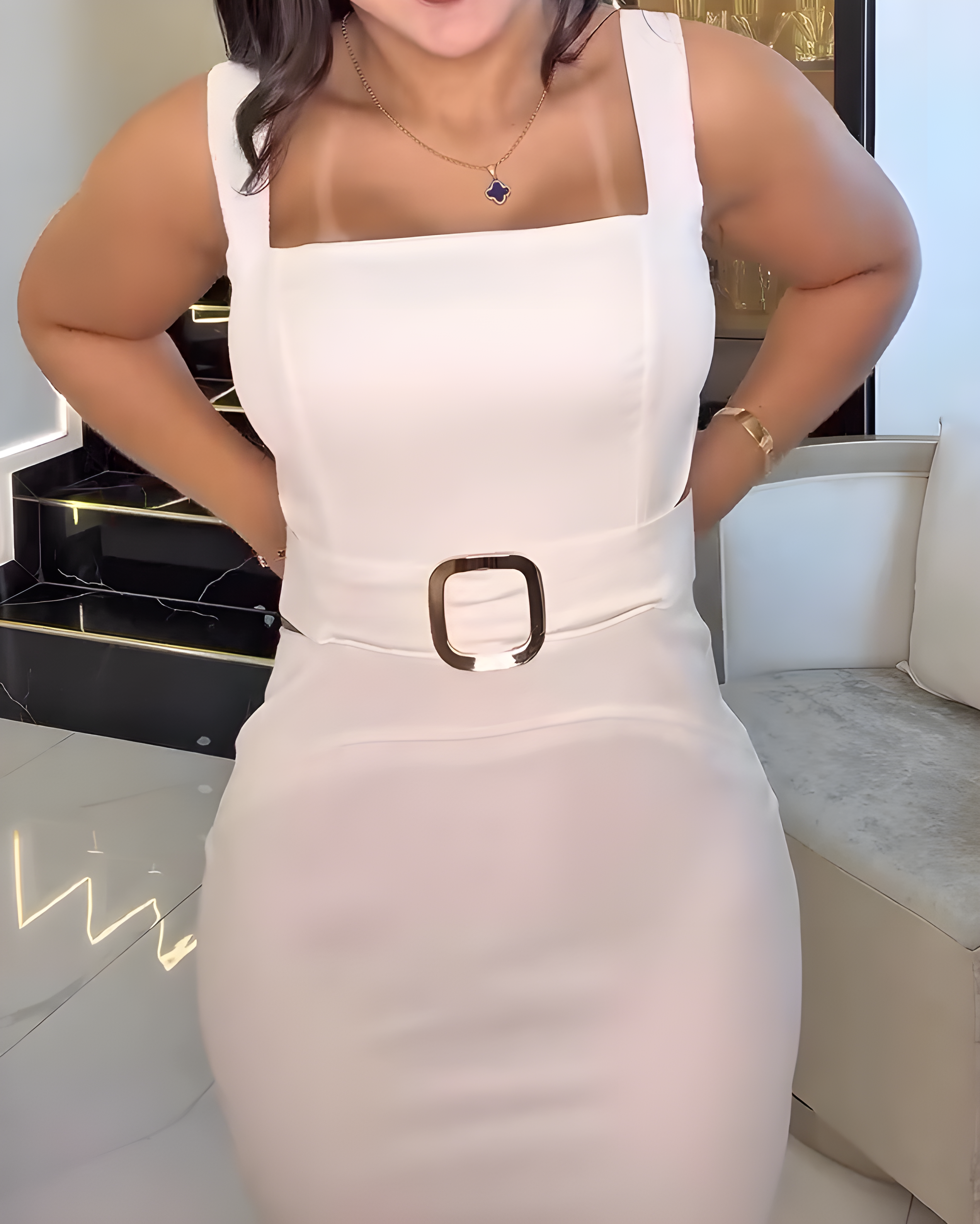 Women's Sleeveless Fashionable Slim Back Slit Dress