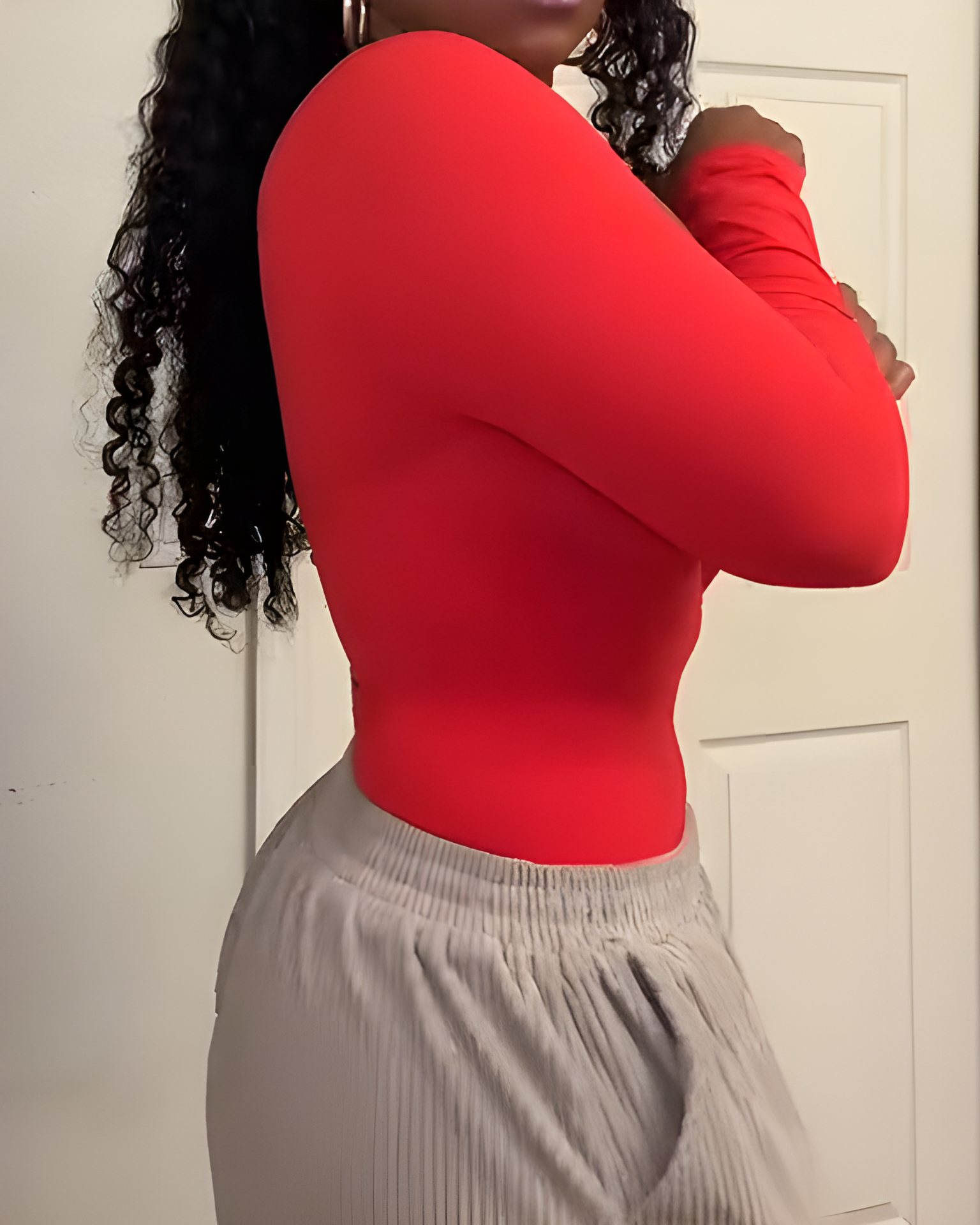 Front Zipper Seamless Slimming Long Sleeve Thong Bodysuit-Curvy-Faja