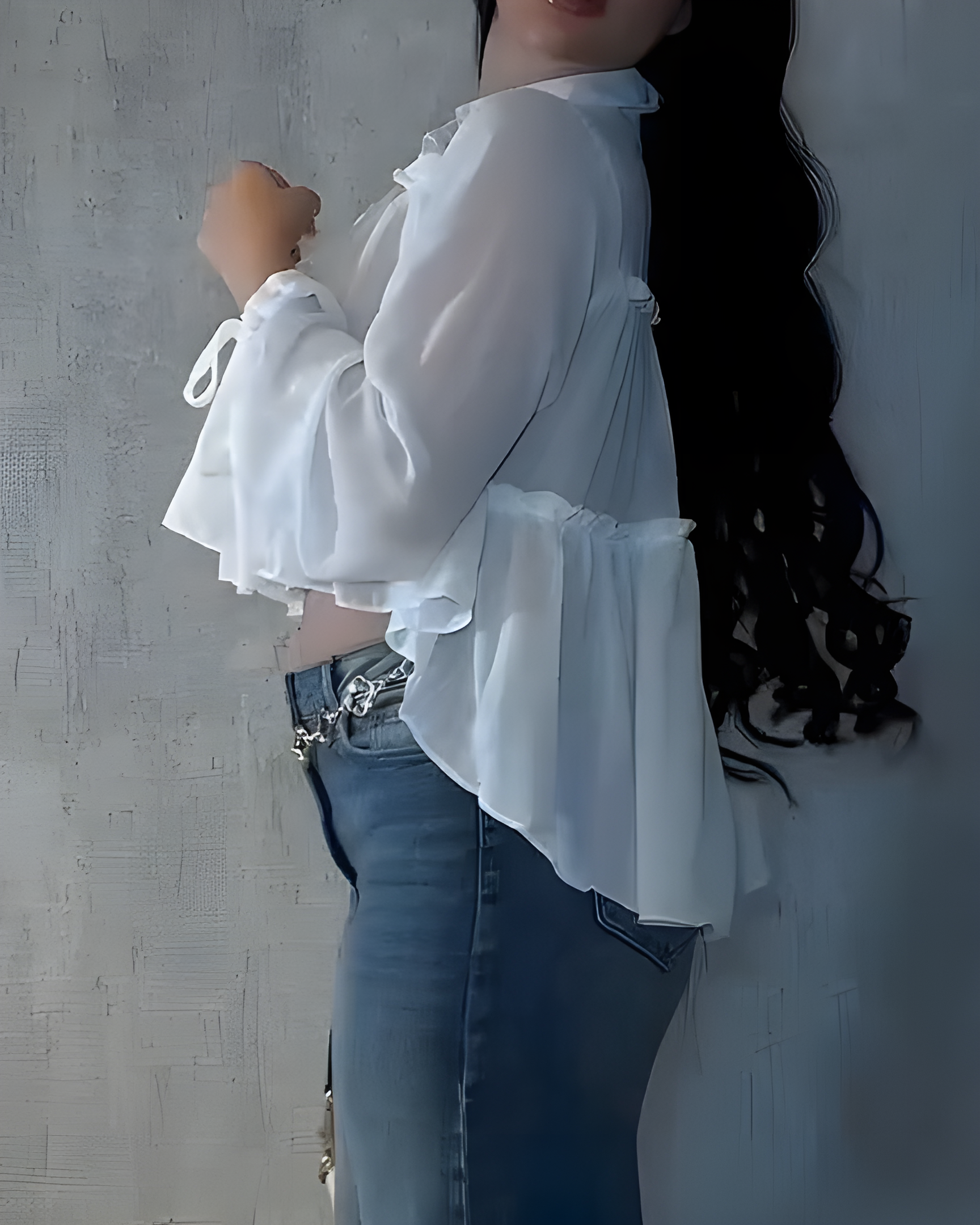 Women's Chiffon Ruffle Long Sleeve Shirt（Pre-Sale）